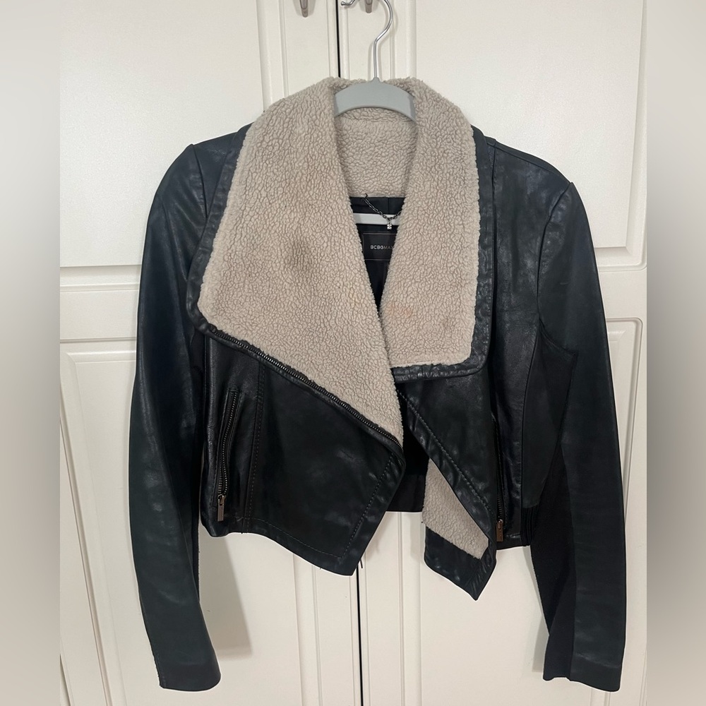 BCBG Max Azria Shearling Leather Jacket